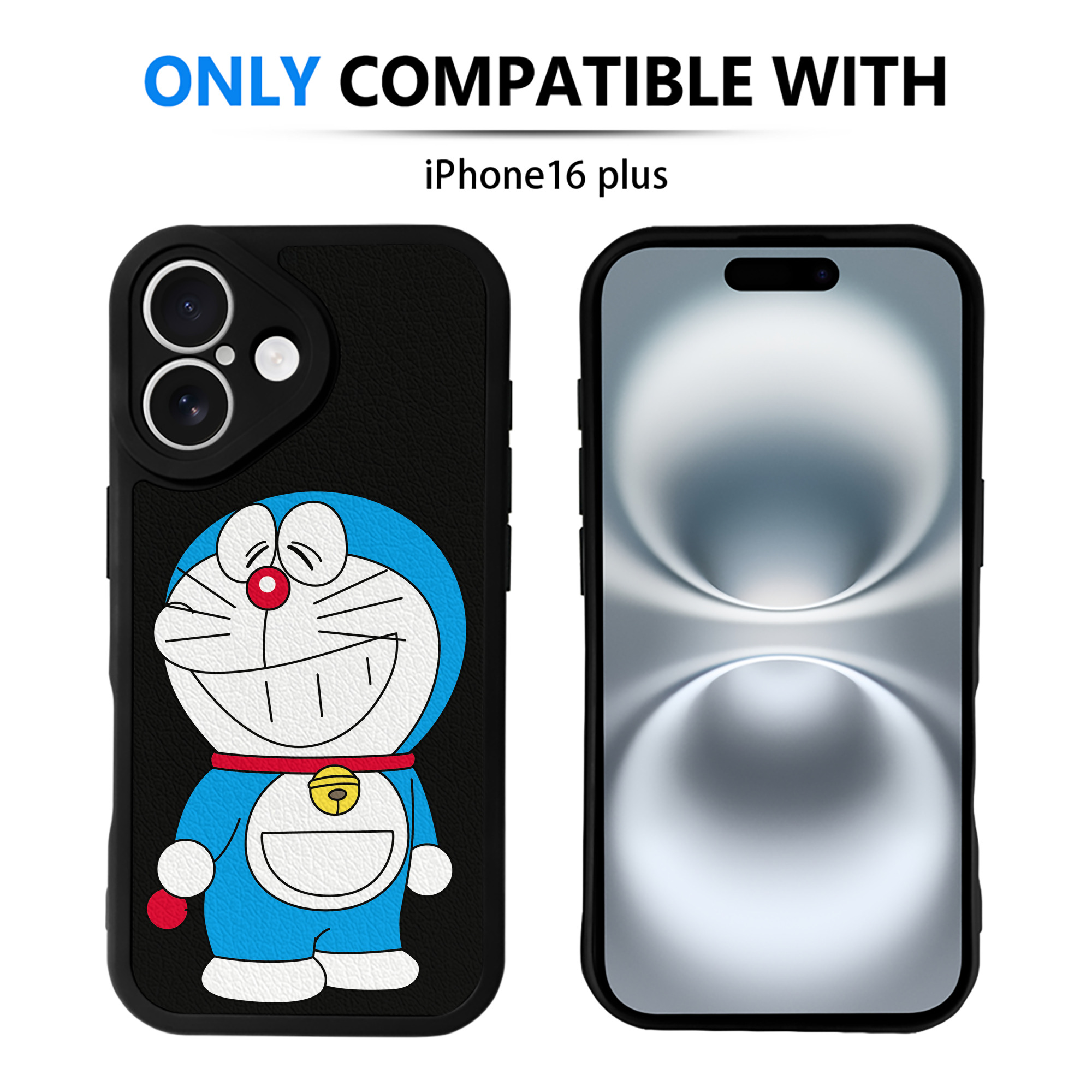 （画像用） ドラえもん Doraemon 【iPhone 16シリーズ対応】シリコンスマホケース（レザー調） 材質：シリコン